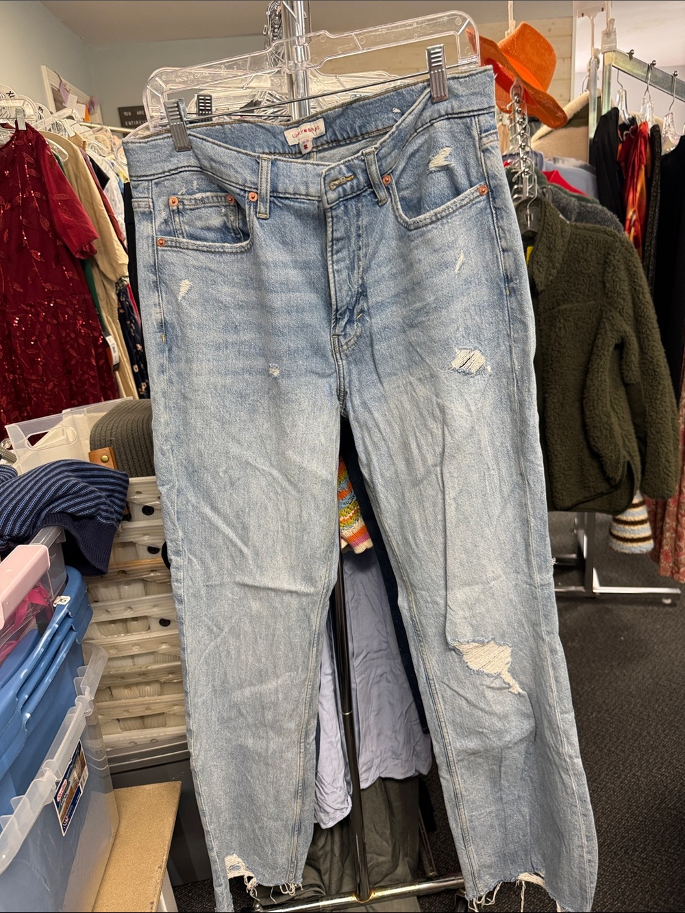 Lucky brand boyfriend mid rise flare jeans size 10 // 091852